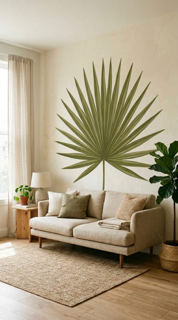 008 image prompt a wall with a single oversized palm l