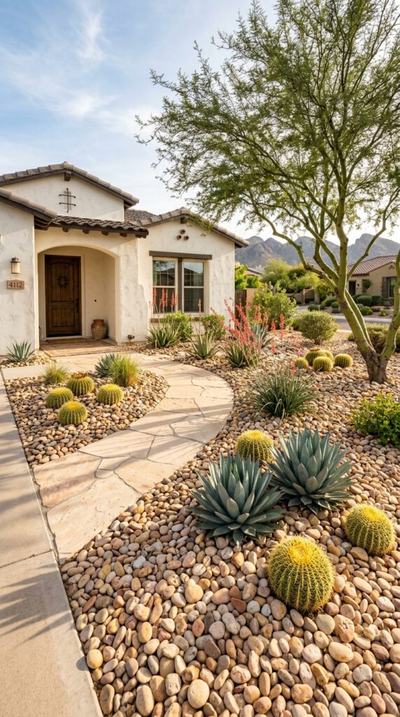 009 a drought tolerant front yard xeriscape design pho drought tolerant xeriscape deser… 202605200742