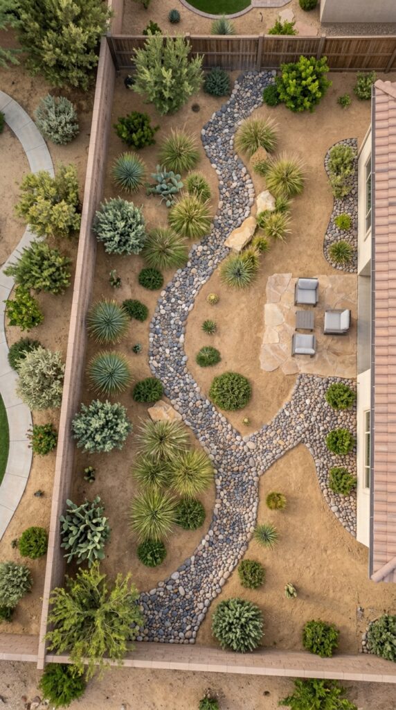 009 aerial view of a dry creek bed landscaping design aerial view dry creek bed 202605210714