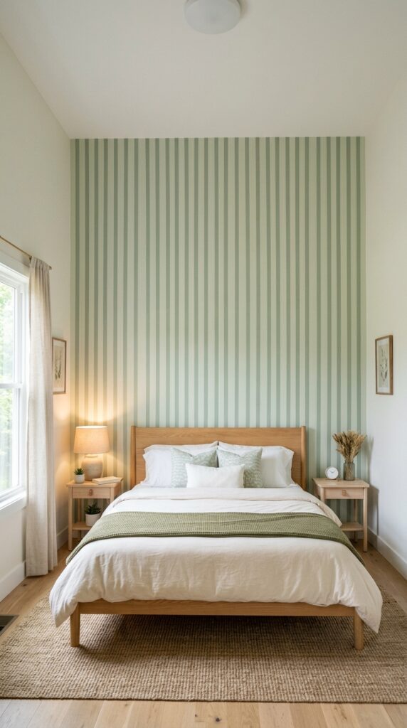 009 image prompt a bedroom accent wall behind the bed 