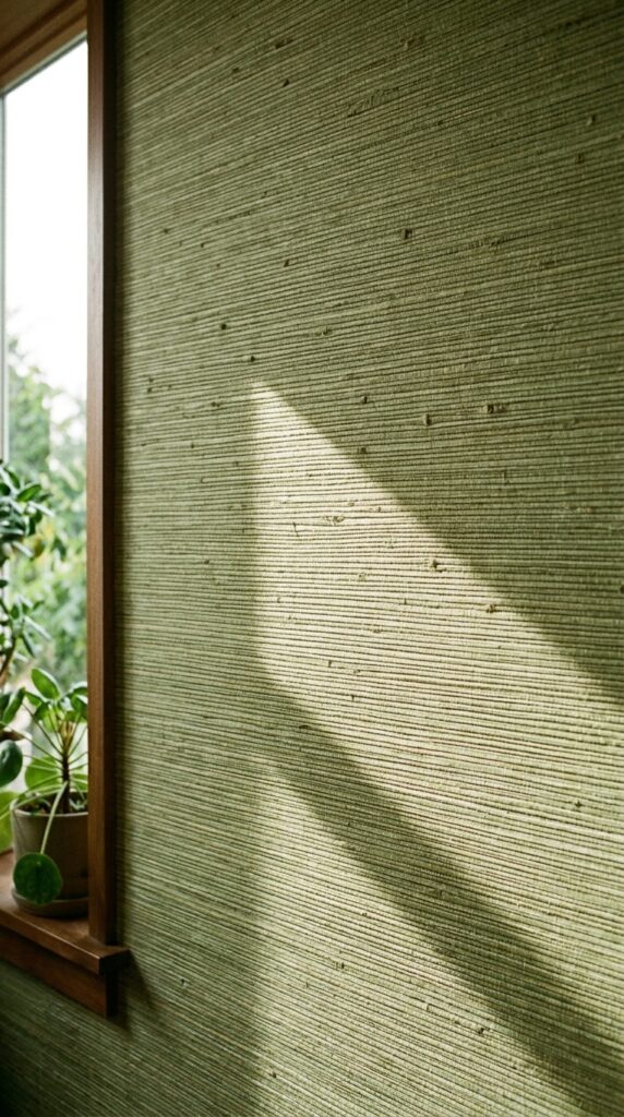 010 image prompt a wall covered in natural grasscloth 