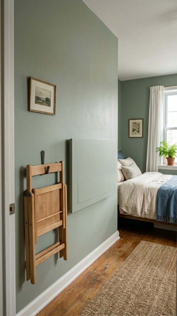 010 image prompt a wall mounted fold down desk in the 