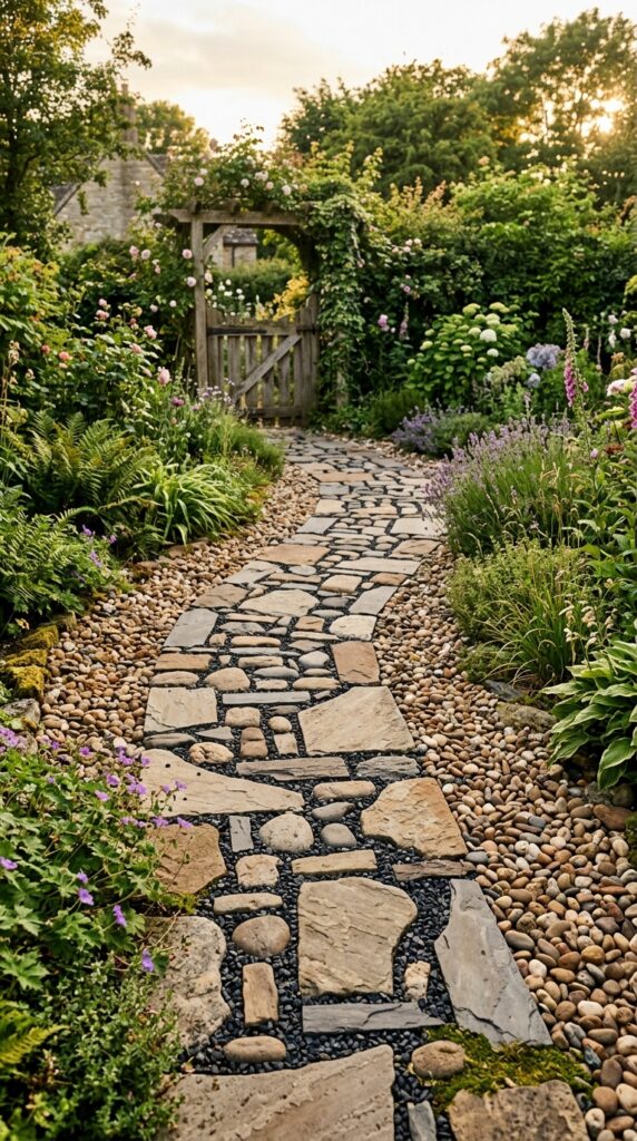 011 a decorative stepping stone path photographed in w