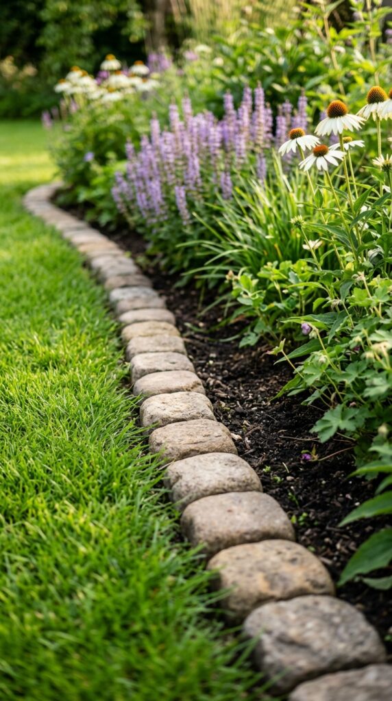 011 ground level close shot of a neat row of rounded c