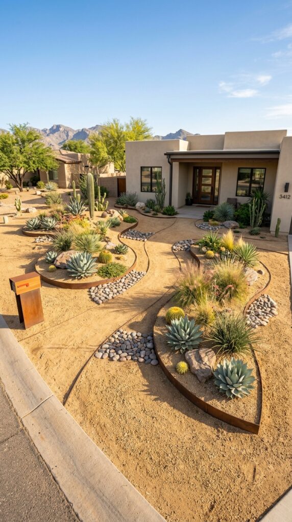 011 wide angle shot of a residential front yard in an residential front yard arid clim… 202605210715
