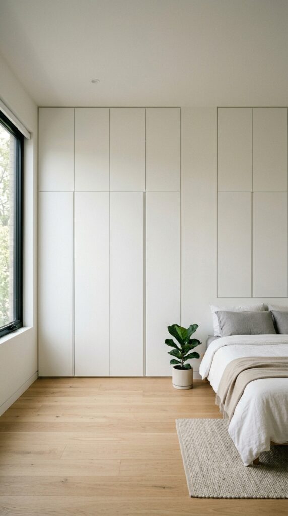 012 image prompt a bedroom where one entire wall is fl