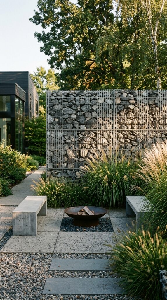 012 medium wide shot of a contemporary garden featurin
