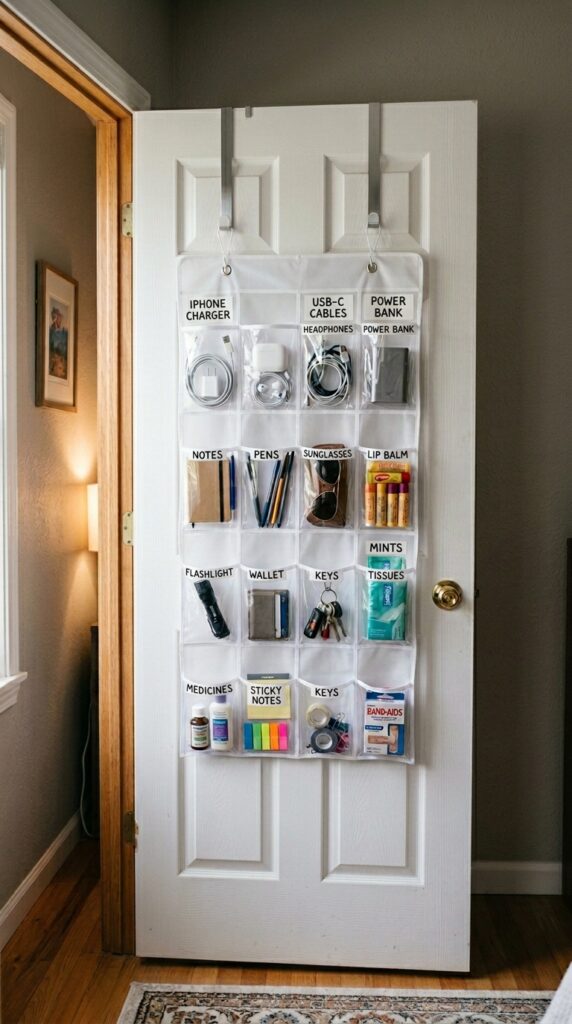 013 image prompt the back of a bedroom door with a cle