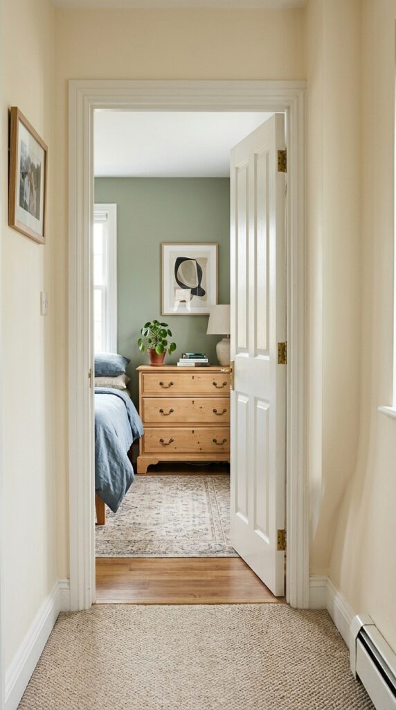 014 image prompt a bedroom door that swings outward in