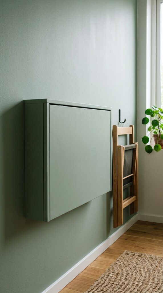 015 image prompt a wall mounted desk in the closed pos