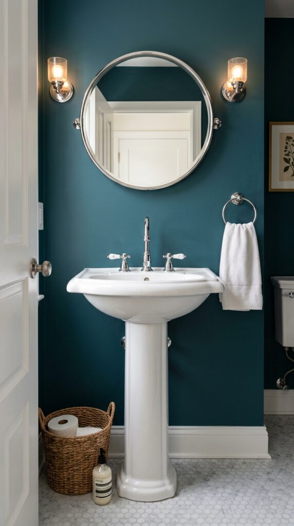016 image prompt a small powder room with a white cera