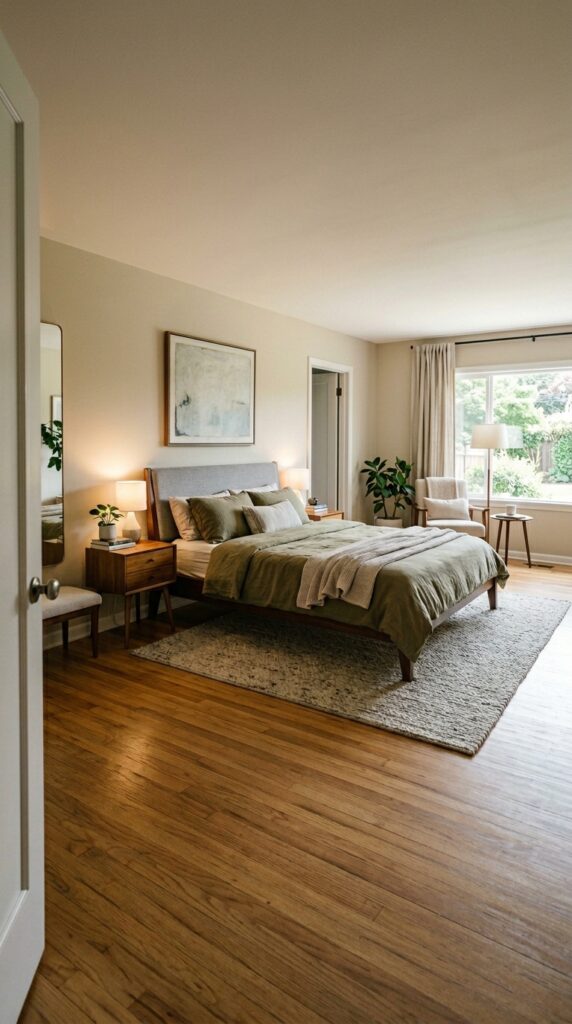 017 image prompt a bed that is not parallel to any wal