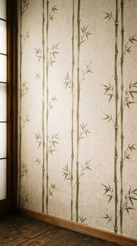 017 image prompt a wall with a japanese inspired bambo