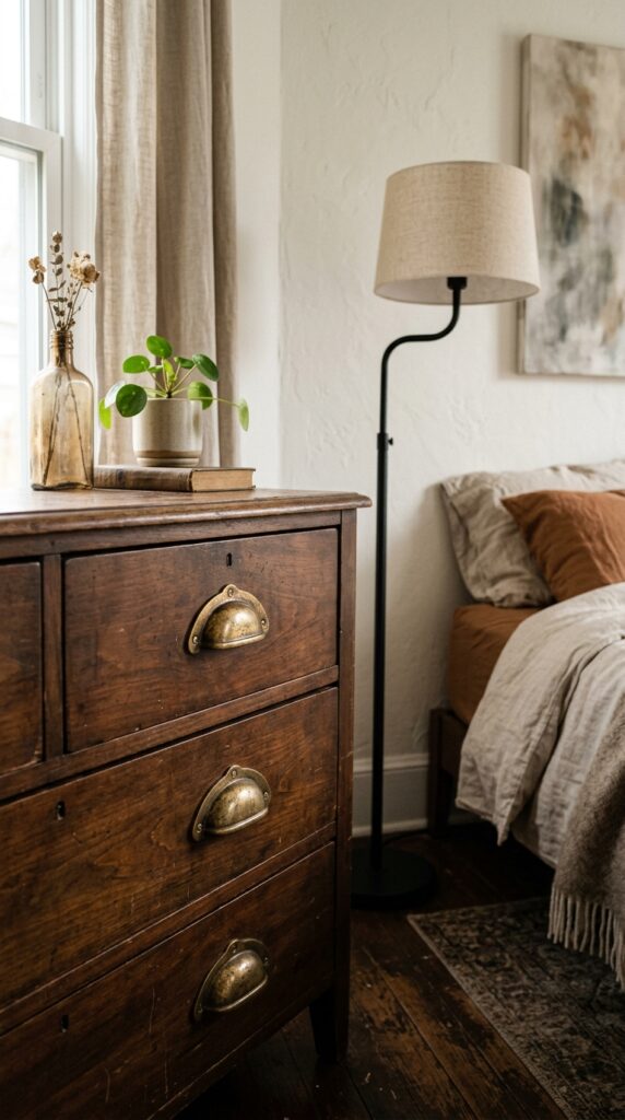 018 image prompt a bedroom with brass handles on the d