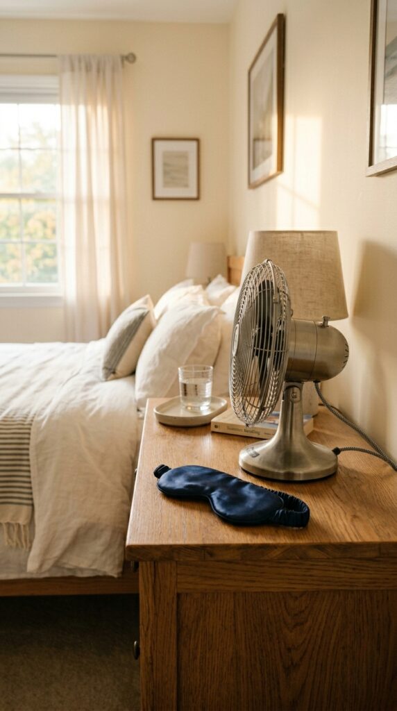 25 Guest Bedroom Ideas That Feel Welcoming And Practical 018 image prompt a small table fan on a guest dresser