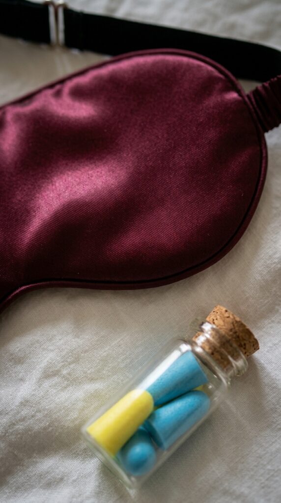 019 image prompt a silk sleep mask resting on a pillow