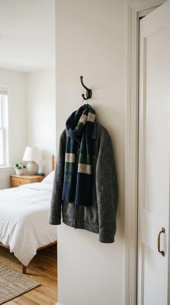 020 image prompt a bedroom with a single hook on the w