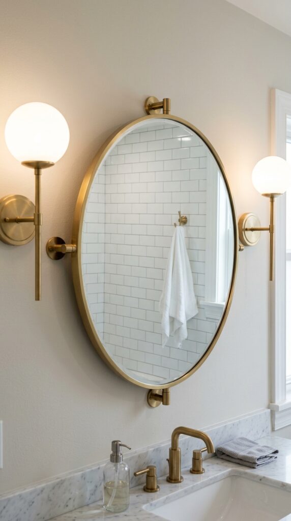 020 image prompt a round pivot mirror mounted on a bat