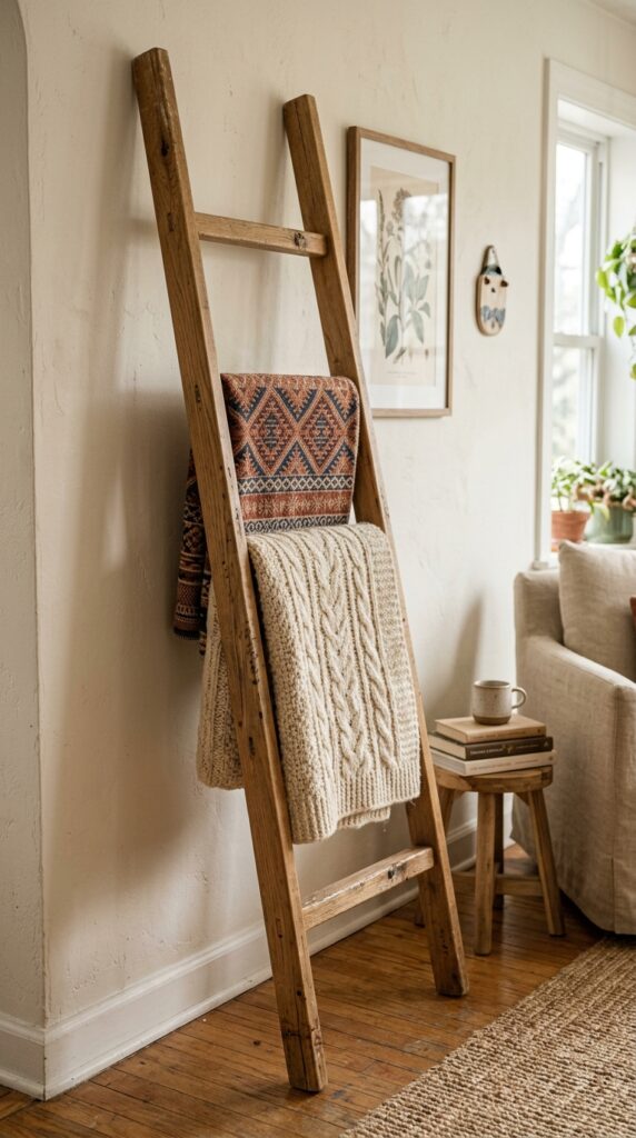022 image prompt a wooden ladder leaning against a wal