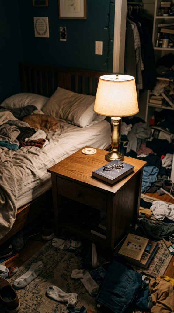 023 image prompt a nightstand with nothing on it excep