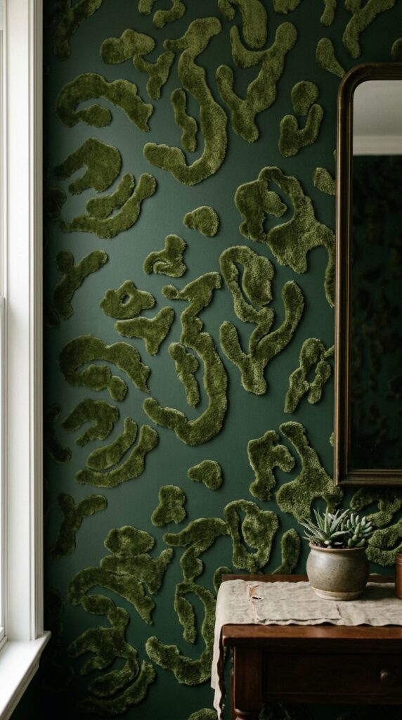 023 image prompt a wall covered in a wallpaper that ha