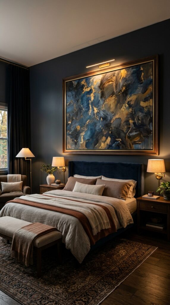 024 a bedroom featuring one bold beautiful statement p