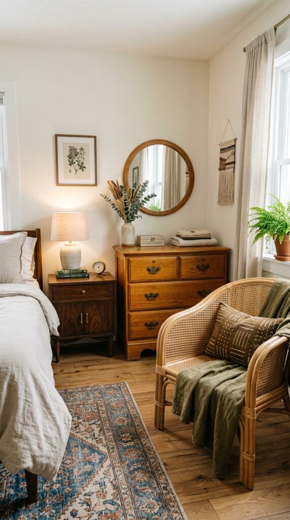 024 image prompt a corner of a bedroom with three diff