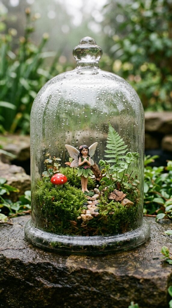 10 a close up of a large vintage glass dome cloche pl