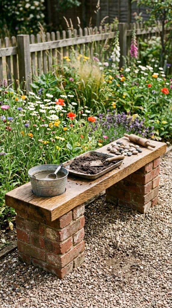 10 image prompt a simple low mud kitchen made from tw