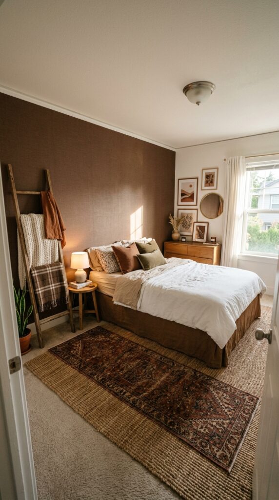 11 a wide angle shot of a small rental bedroom transf
