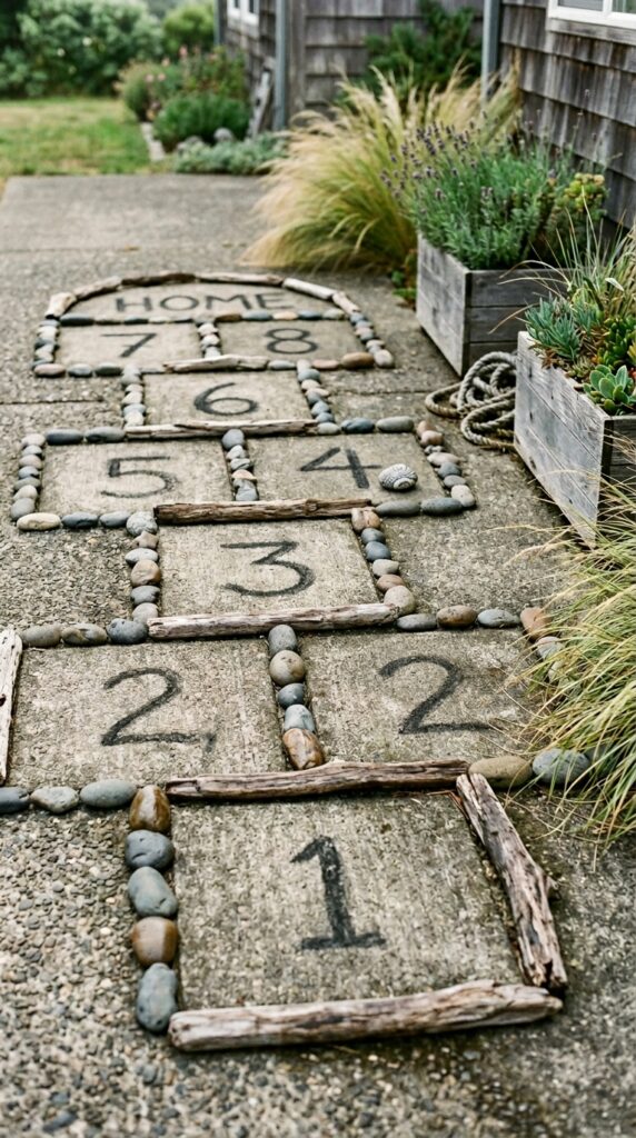 11 driveway hopscotch where the grid lines are formed