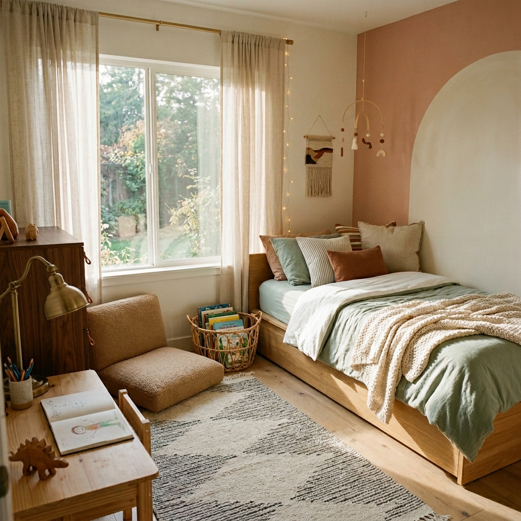 1 a close up eye level photograph of a childs bedroo kids bedroom with reading nook 202605020758