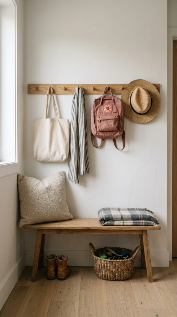 1 image prompt a narrow white painted wall featuring