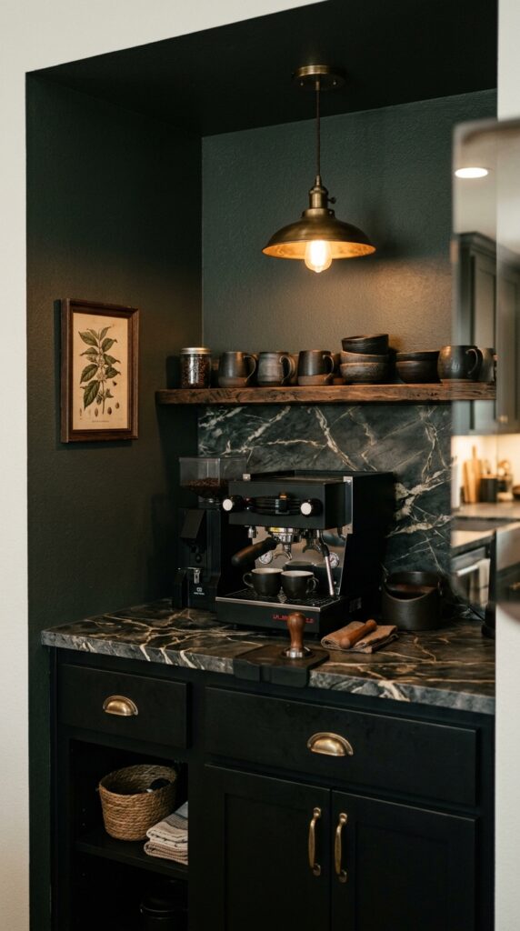 2 a dramatic home coffee bar built into a recessed k