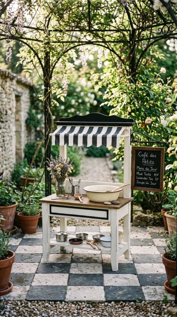 2 a petite mud kitchen styled like a parisian bistro