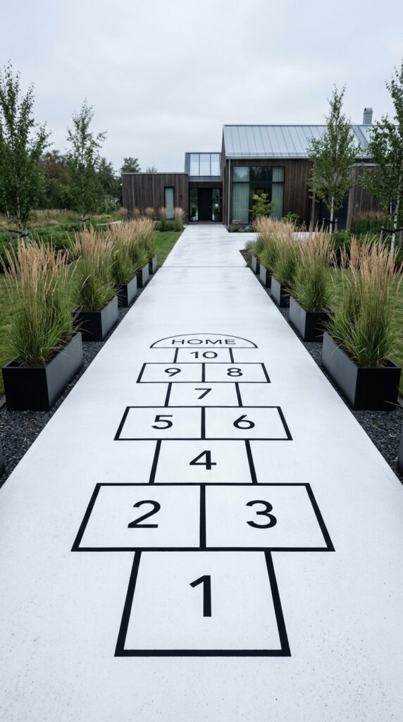 2 a pristine white concrete driveway with a crisp ge