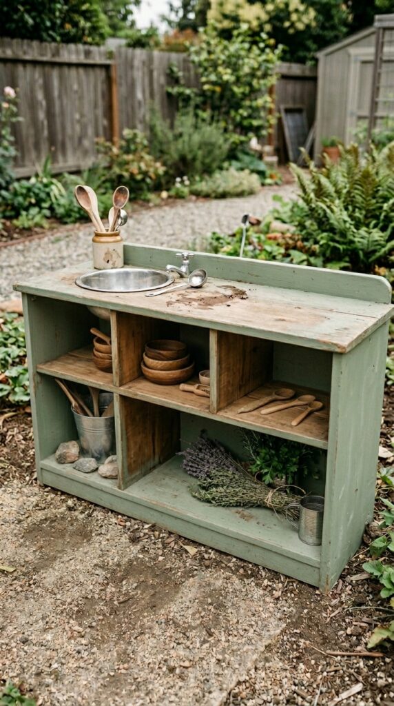 2 a vintage wooden bookshelf laid on its back to bec