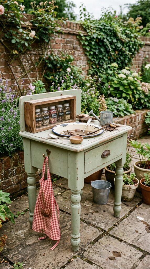 2 image prompt a small vintage pine bedside table pa