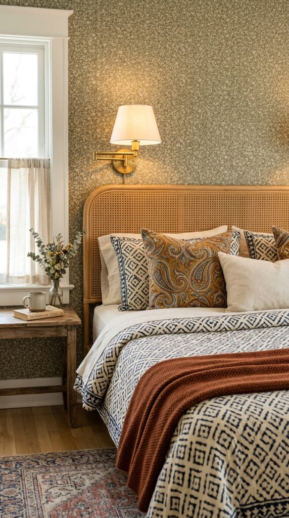 12 Retro Bedroom Ideas With A Modern Stylish Twist 3 a medium shot of a bedroom layered in vintage insp
