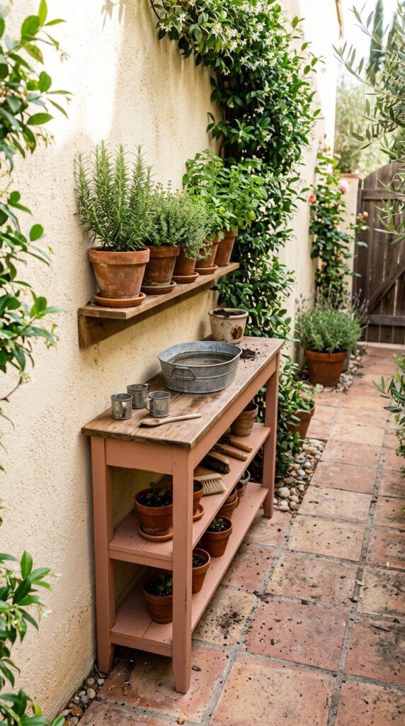 12 Easy Mud Kitchen Ideas for a Small Backyard 3 a narrow wooden console style mud kitchen only ten