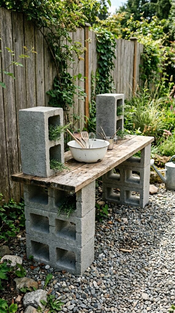 3 a pared back mud kitchen made from six grey cinder
