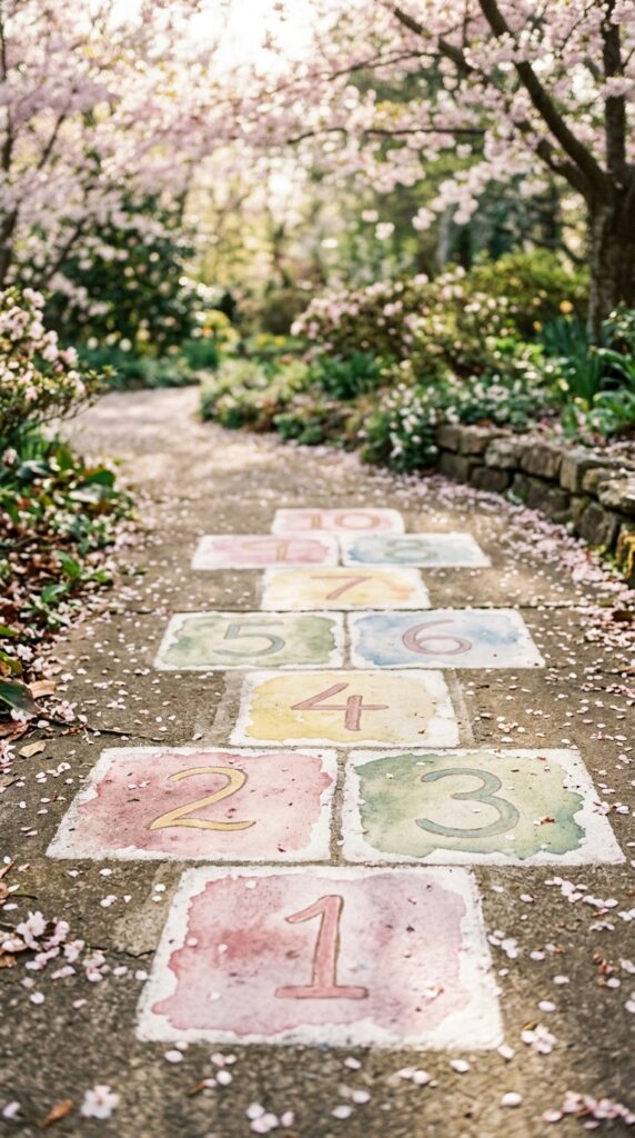 3 soft dreamy hopscotch painted in blended pastel wa
