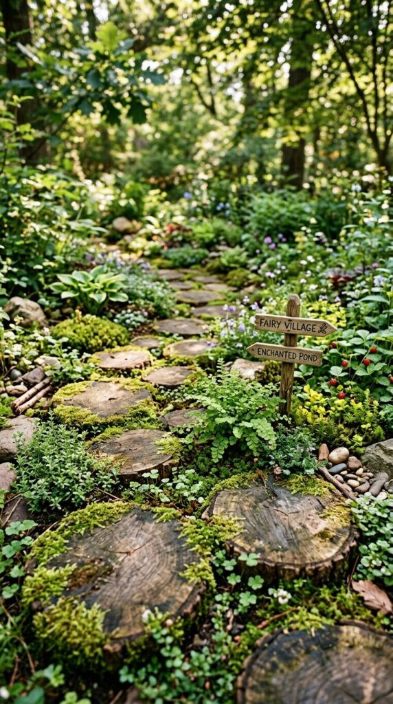 5 a ground level garden shot of a winding path made 