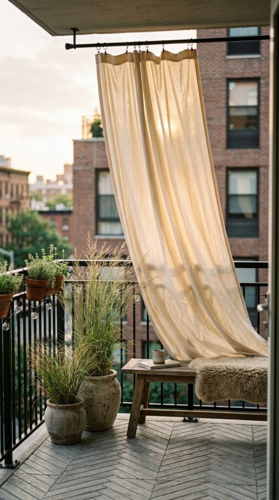 12 Backyard Patio Ideas On A Budget That Look Stylish 5 a medium wide shot of a small urban balcony patio