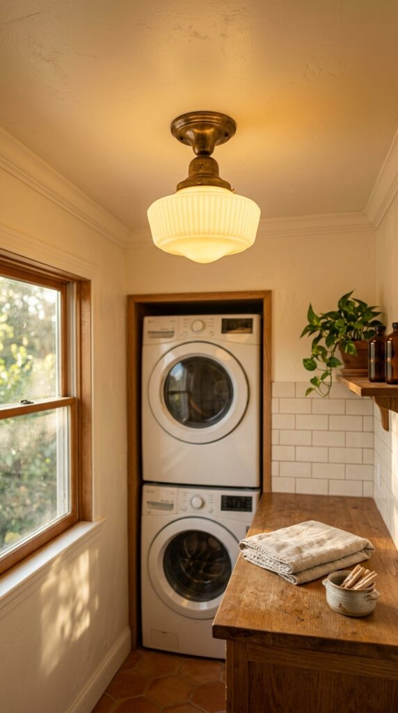 5 a small laundry room shot at a 35mm lens looking u