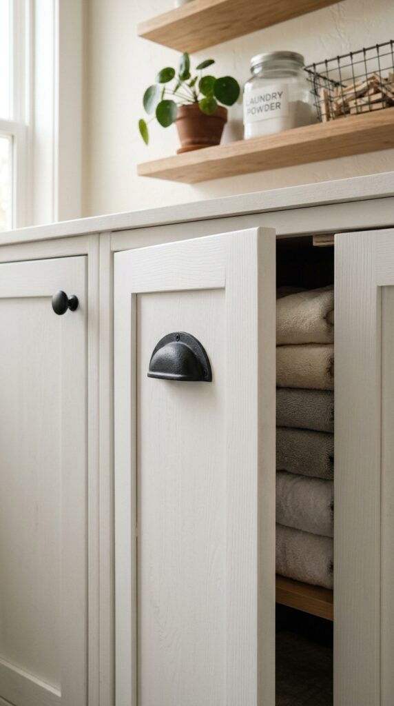 6 a detail close up shot of cabinet hardware in matt