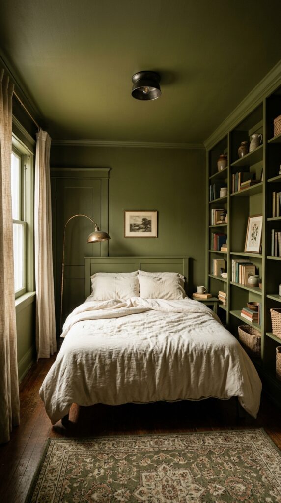 12 Retro Bedroom Ideas With A Modern Stylish Twist 6 a wide angle photograph of a small bedroom complet