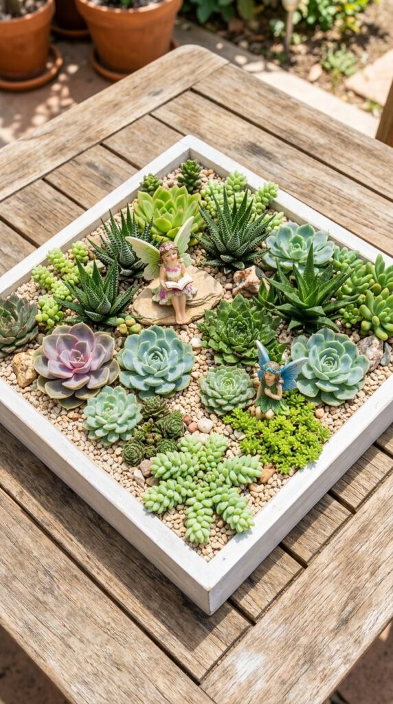 6 image prompt a wide shallow wooden tray painted in