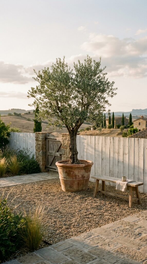 12 Backyard Patio Ideas On A Budget That Look Stylish 7 a wide shot of a minimalist patio with a single la