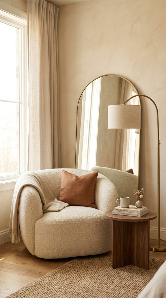 12 Retro Bedroom Ideas With A Modern Stylish Twist 8 a medium shot of a sunlit bedroom corner featuring